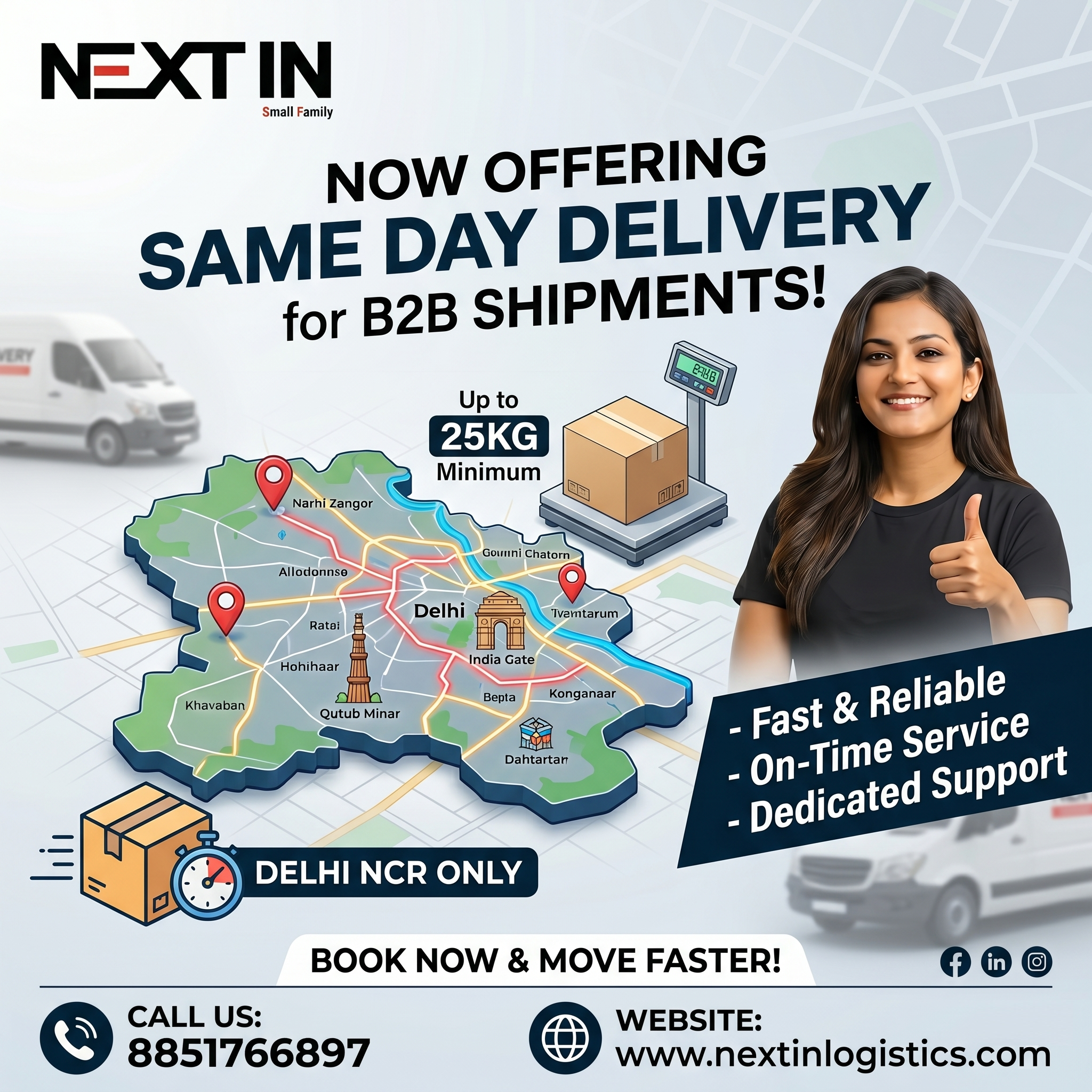 ⚡ Introducing Same Day B2B Delivery Services in Delhi NCR!