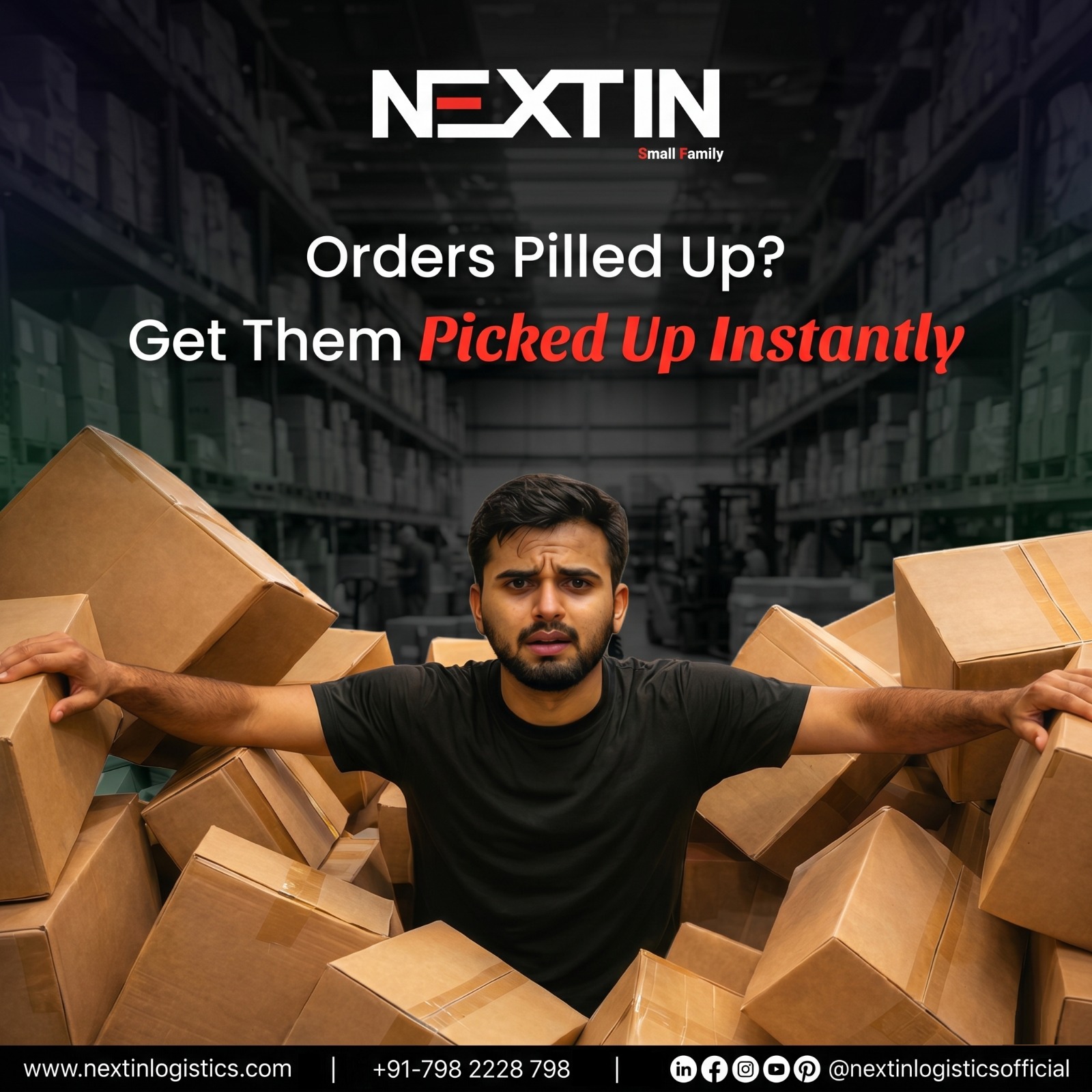 Nextin Logistics helps businesses manage growing order volumes with reliable logistics support.
