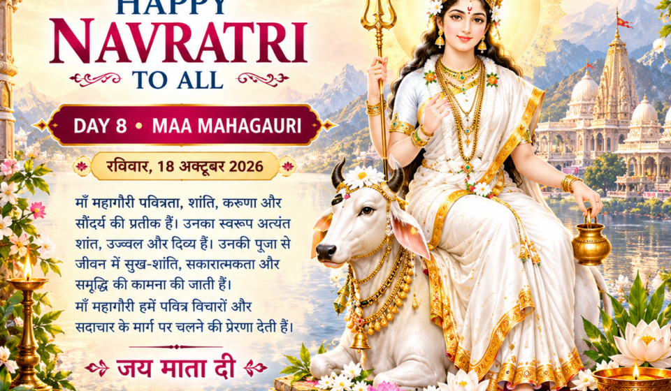 Happy Navratri 2026: Day 8 – Maa Mahagauri | Nextin Logistics